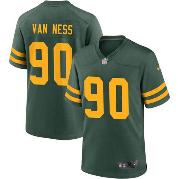 Men's Green Bay Packers #90 Lukas Van Ness Green Stitched Game Jersey